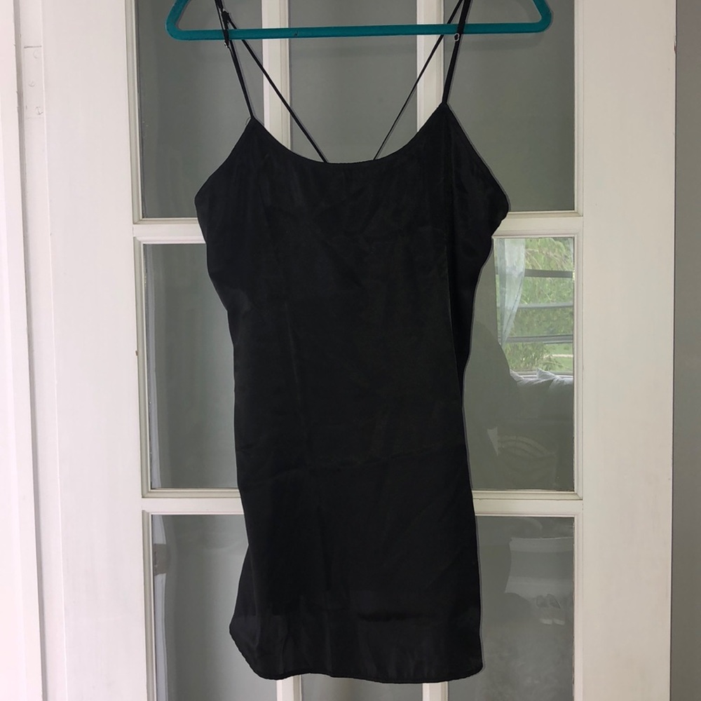 Urban Outfitters Black Silk Slip Dress